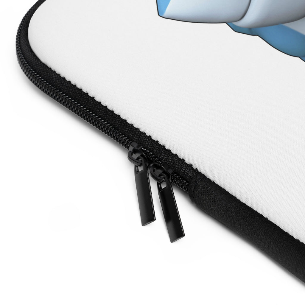 Ice Shark Laptop Sleeve featuring a customizable front design and black polyester back, ideal for protecting laptops during travel.