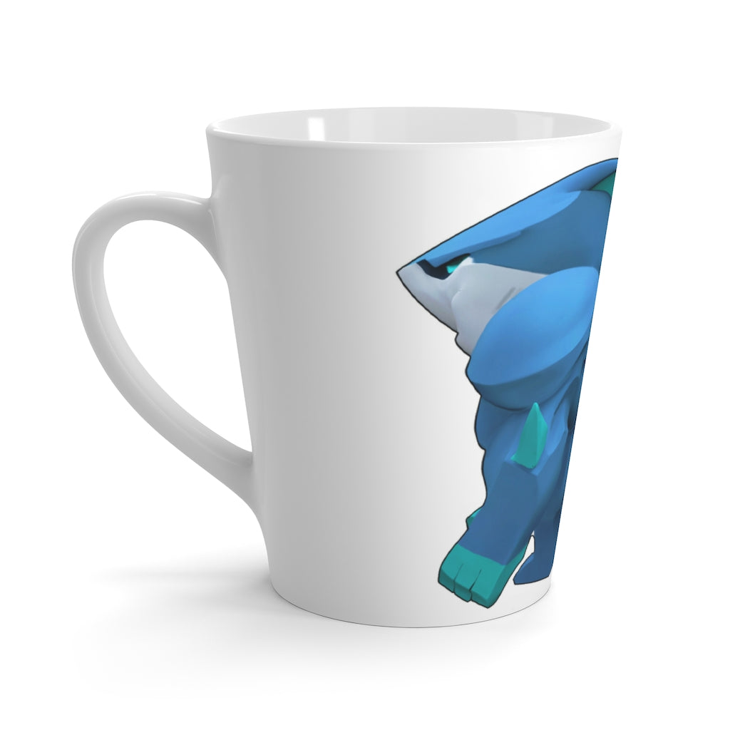 Ice Shark Latte Mug featuring a stylish design with rounded corners and a comfortable C-handle, perfect for enjoying lattes.