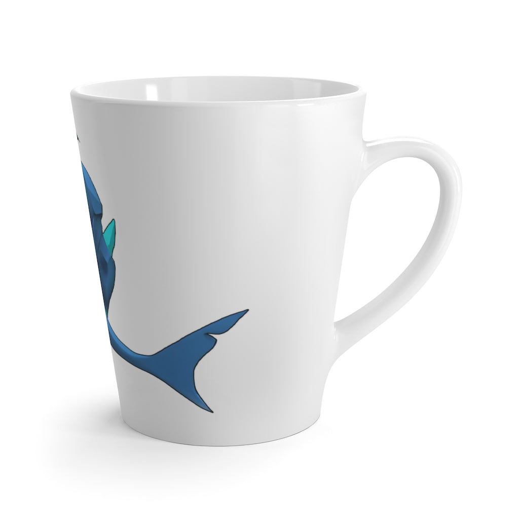 Ice Shark Latte Mug featuring a stylish design with rounded corners and a comfortable C-handle, perfect for enjoying lattes.