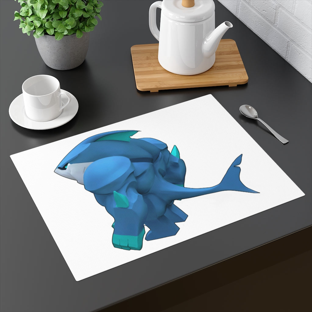 Ice Shark Placemat featuring a unique design, made from durable cotton, perfect for dining tables.