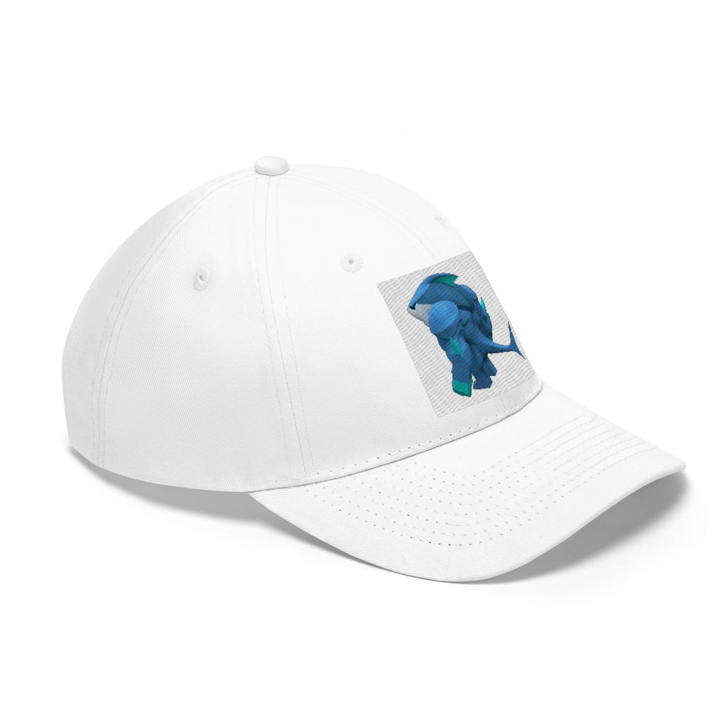 Ice Shark Unisex Twill Hat in cotton twill fabric, featuring a classic 6-panel design and adjustable Velcro closure.