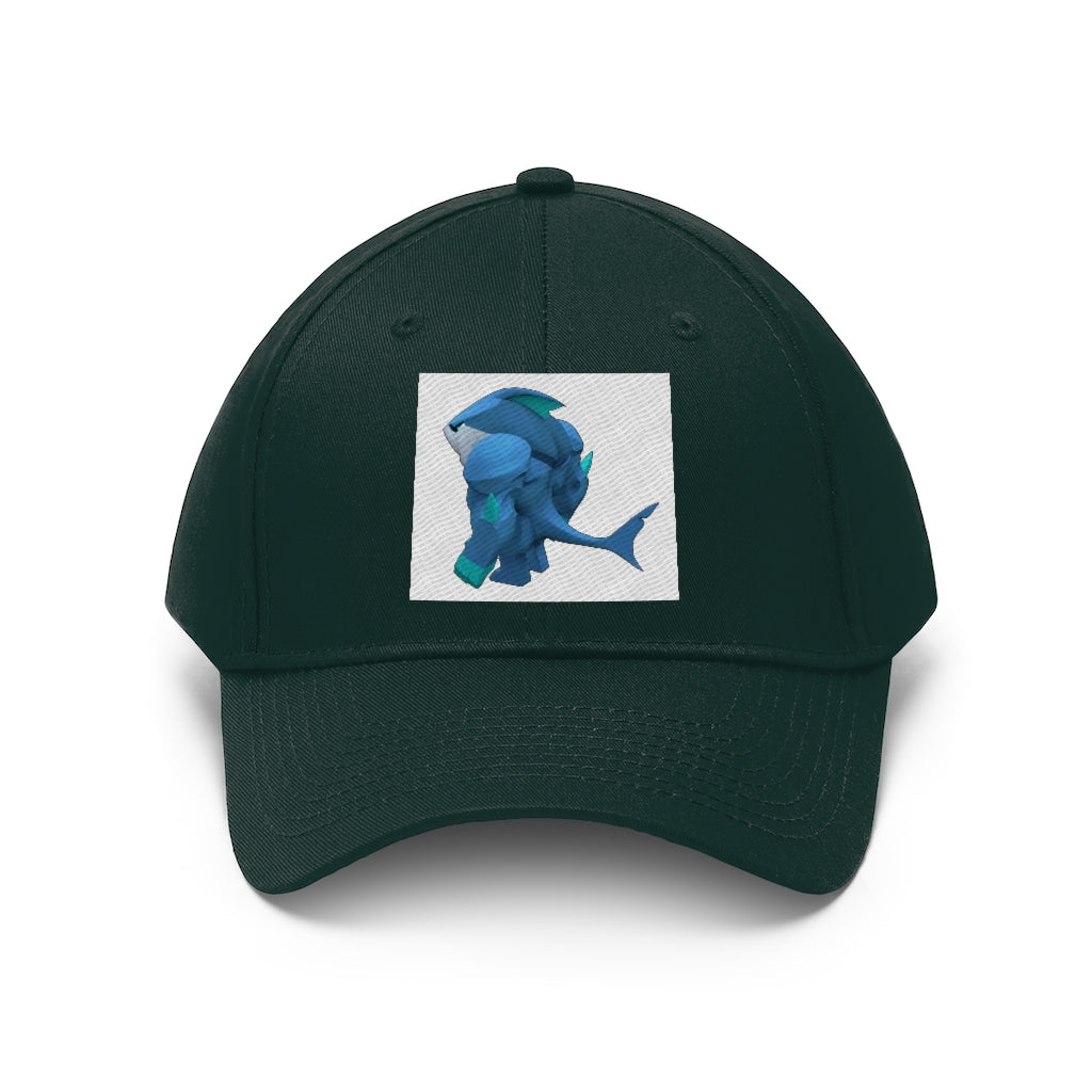 Ice Shark Unisex Twill Hat in cotton twill fabric, featuring a classic 6-panel design and adjustable Velcro closure.