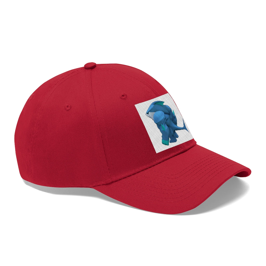 Ice Shark Unisex Twill Hat in cotton twill fabric, featuring a classic 6-panel design and adjustable Velcro closure.