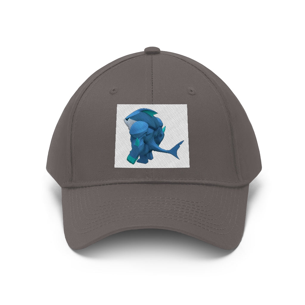 Ice Shark Unisex Twill Hat in cotton twill fabric, featuring a classic 6-panel design and adjustable Velcro closure.