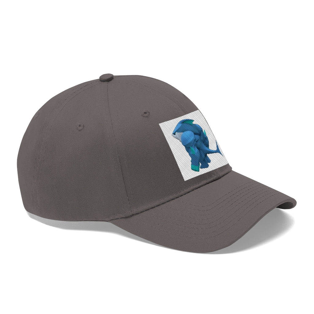 Ice Shark Unisex Twill Hat in cotton twill fabric, featuring a classic 6-panel design and adjustable Velcro closure.