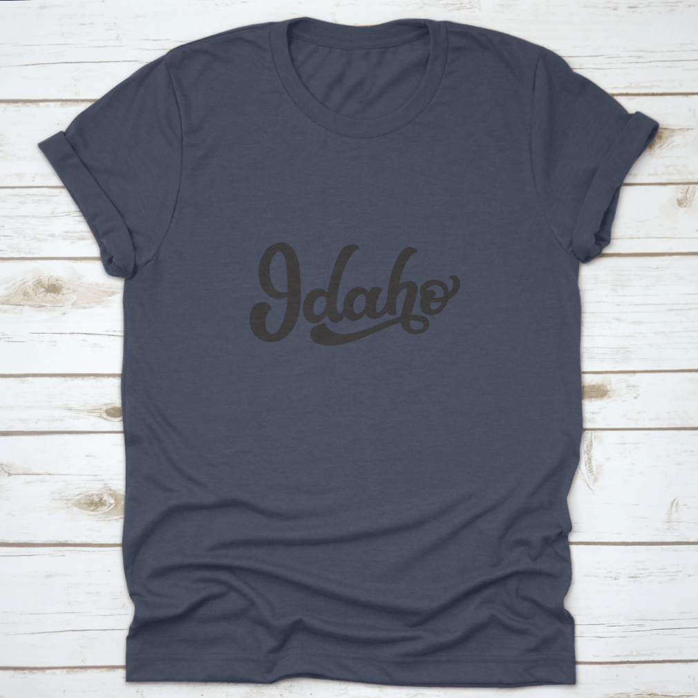 Idaho Hand Drawn US State Tee on a white background, showcasing its unique design and quality fabric.