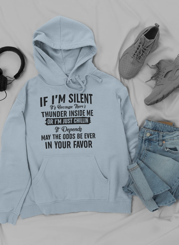 If I Am Silent Hoodie featuring unique artistic designs, adjustable hood, and cozy fleece lining.