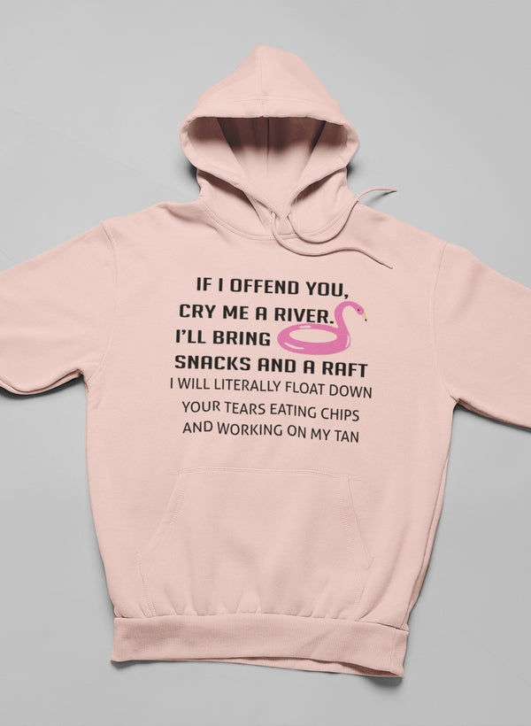 If I Offend You Hoodie featuring unique artistic design, adjustable hood, and cozy fleece lining.