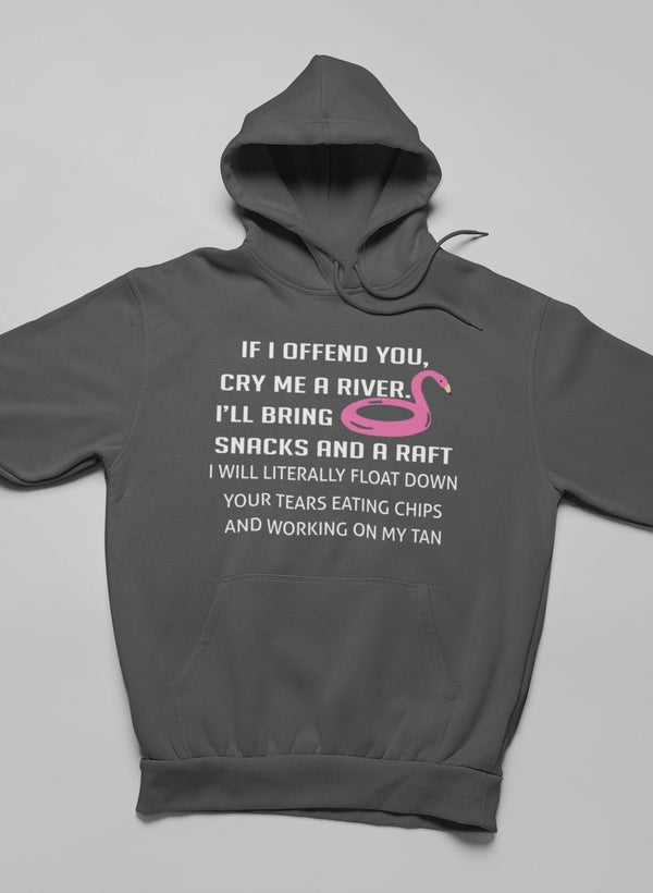 If I Offend You Hoodie featuring unique artistic design, adjustable hood, and cozy fleece lining.