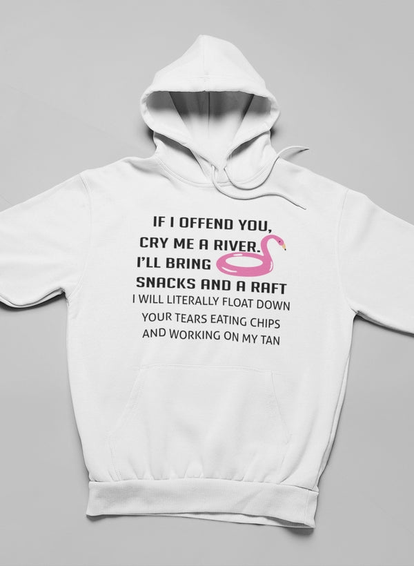 If I Offend You Hoodie featuring unique artistic design, adjustable hood, and cozy fleece lining.