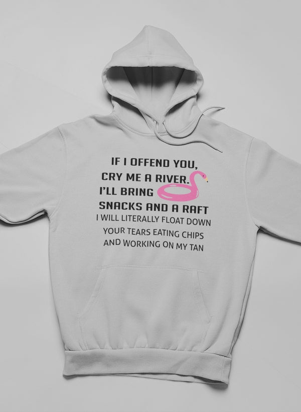 If I Offend You Hoodie featuring unique artistic design, adjustable hood, and cozy fleece lining.