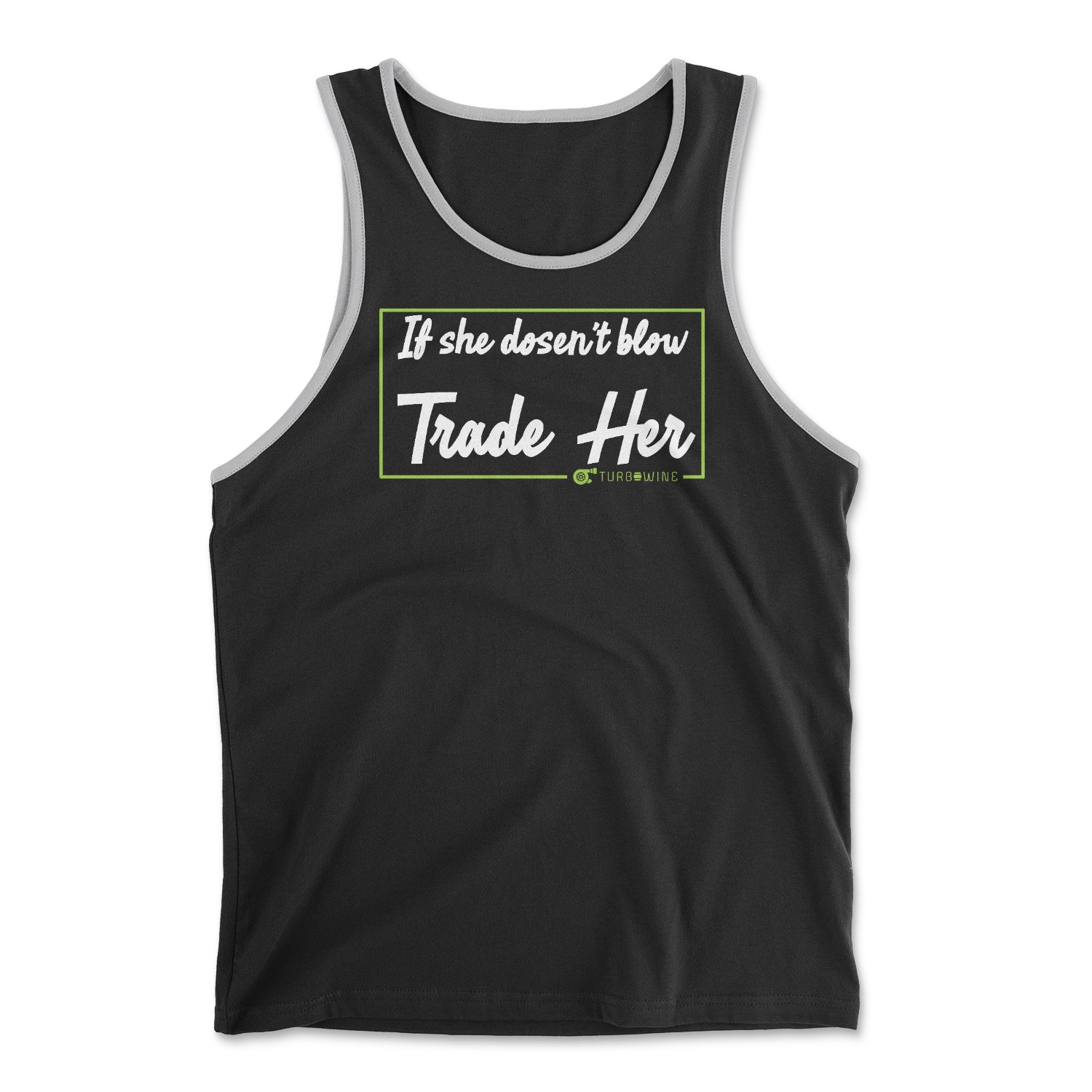 If She Doesn't Blow Trade Her Black Tank top, featuring a humorous design, unisex fit, and high-quality print, perfect for casual wear.