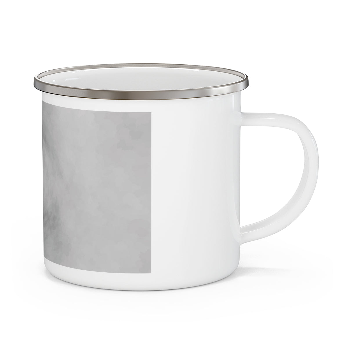 Illusion Enamel Camping Mug with a stylish design, featuring a C-handle and rounded corners, perfect for outdoor use.