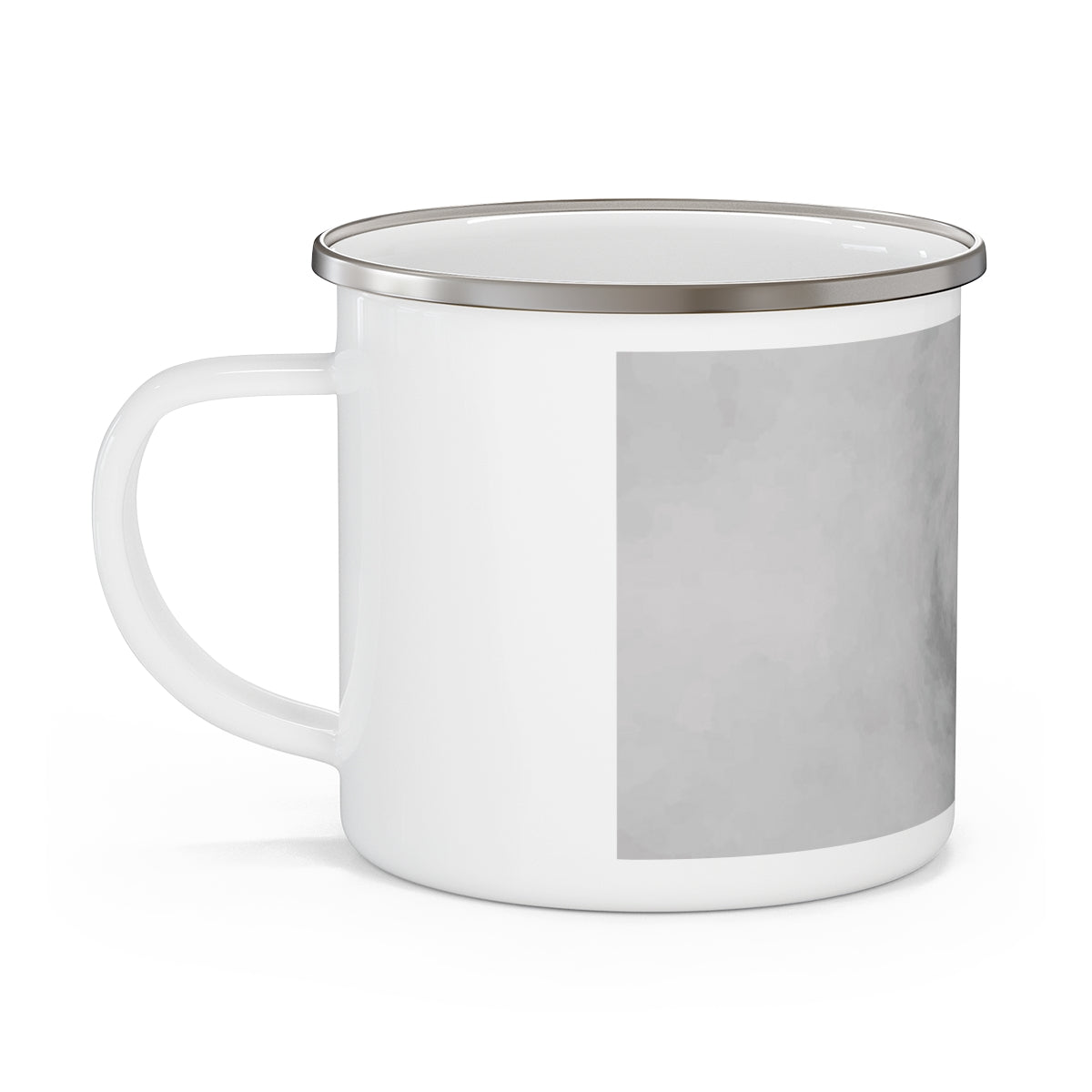 Illusion Enamel Camping Mug with a stylish design, featuring a C-handle and rounded corners, perfect for outdoor use.