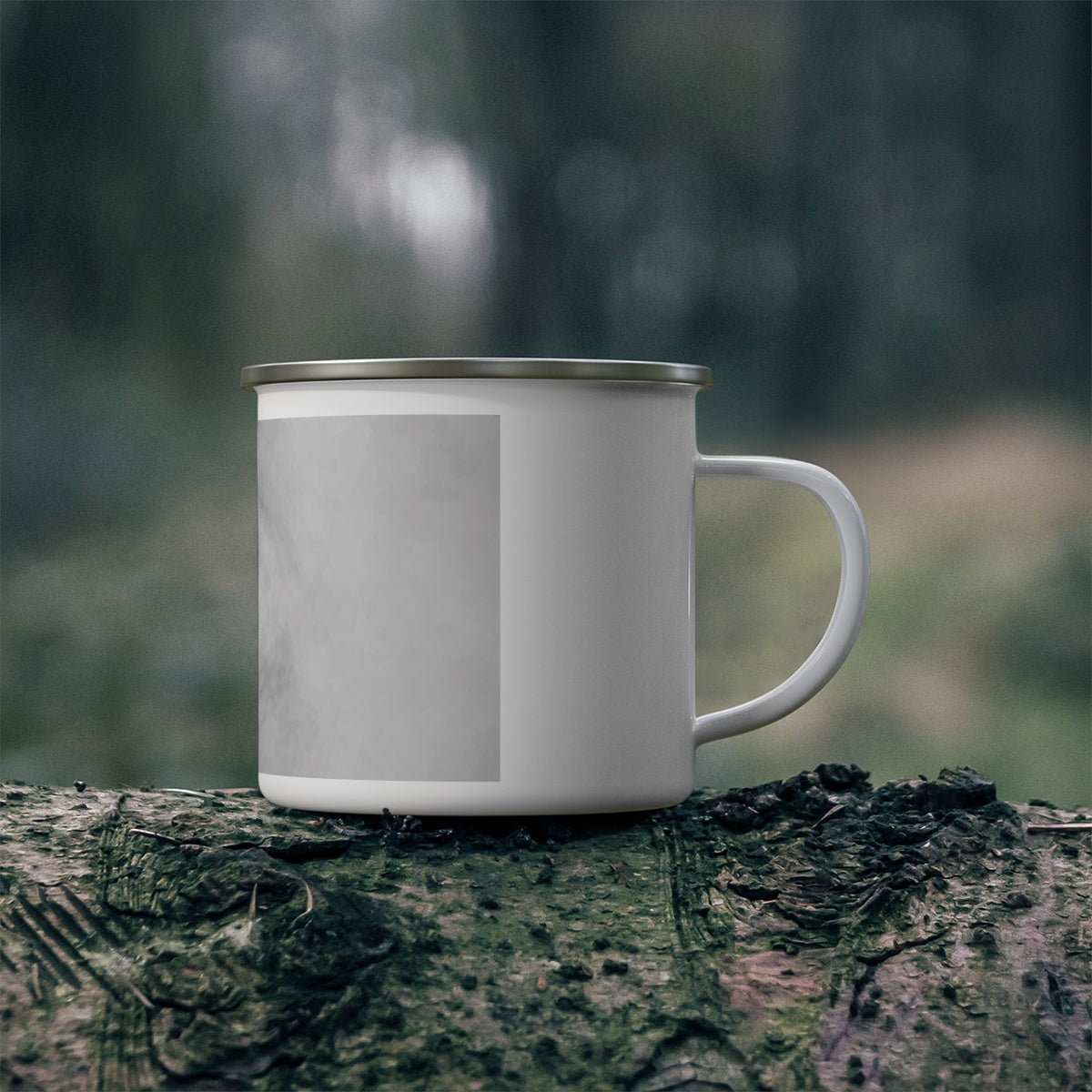 Illusion Enamel Camping Mug with a stylish design, featuring a C-handle and rounded corners, perfect for outdoor use.