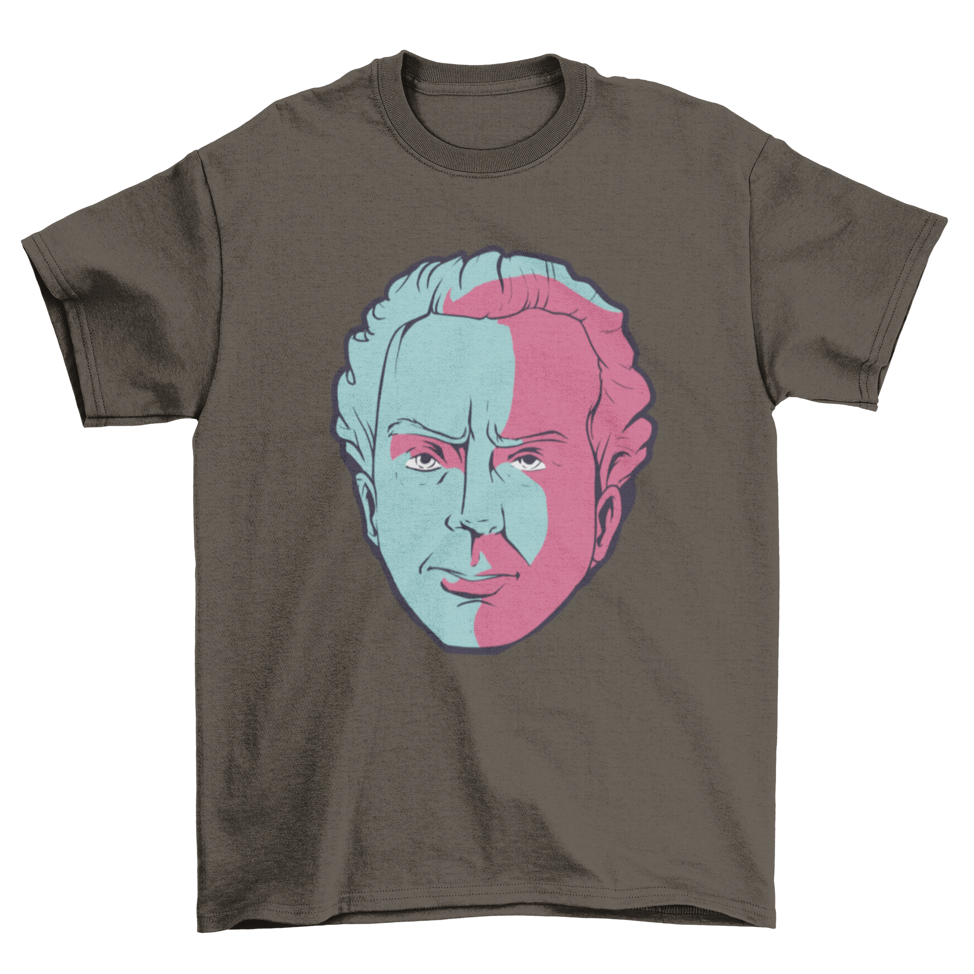 Stylish t-shirt featuring an illustration of Immanuel Kant's face, perfect for philosophy lovers.