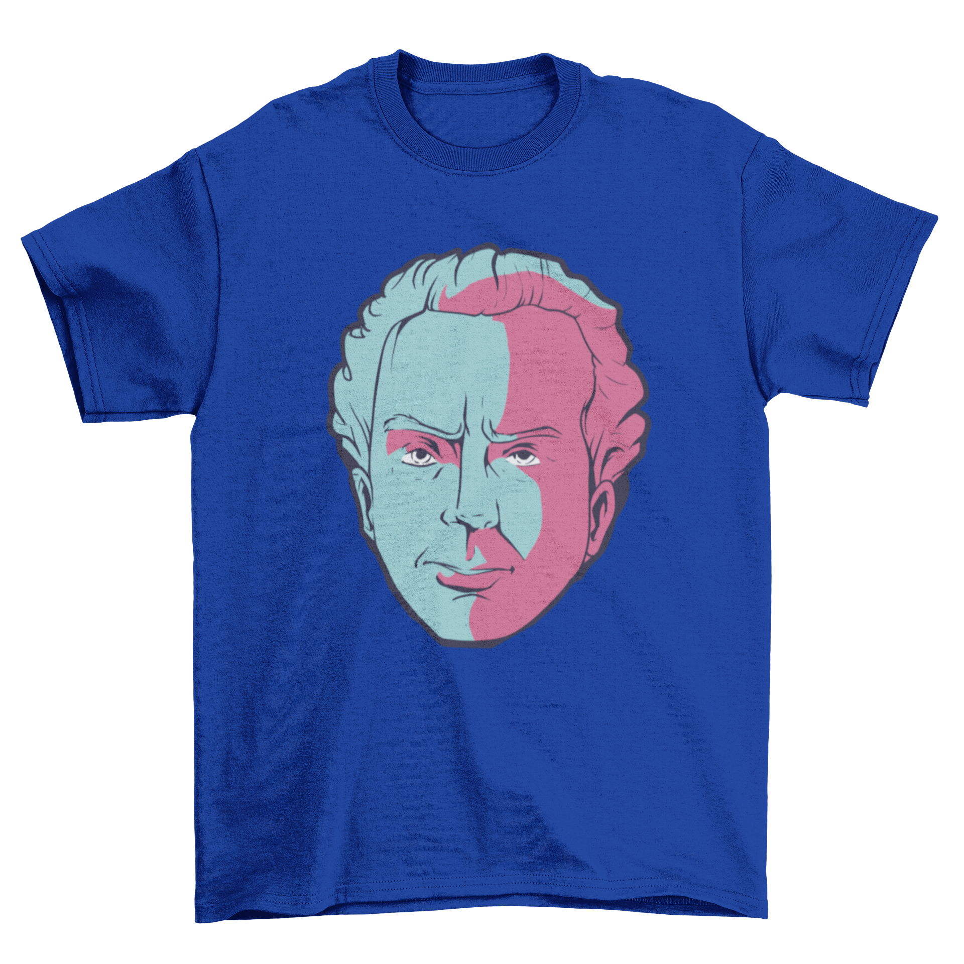 Stylish t-shirt featuring an illustration of Immanuel Kant's face, perfect for philosophy lovers.