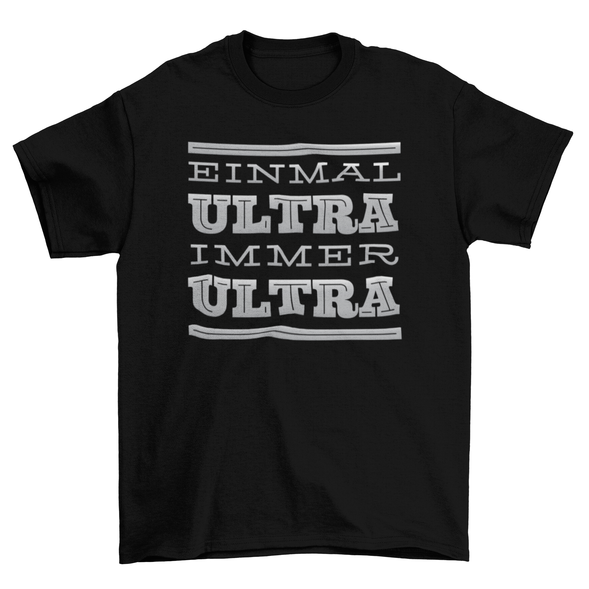 Immer Ultra t-shirt featuring a German quote design, perfect for ultra runners.