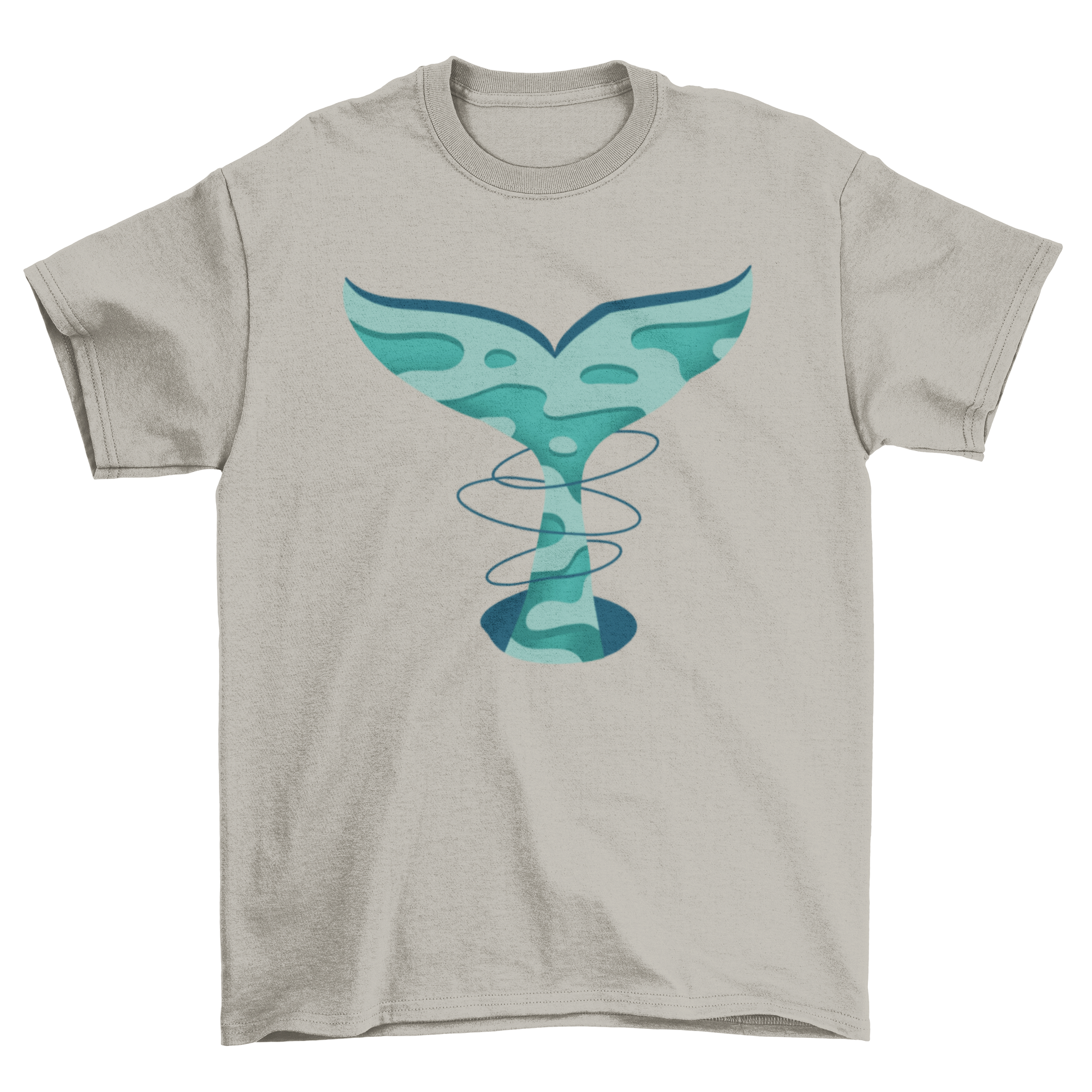 Incredible t-shirt featuring a whale tail in papercut style, showcasing intricate design and vibrant colors.