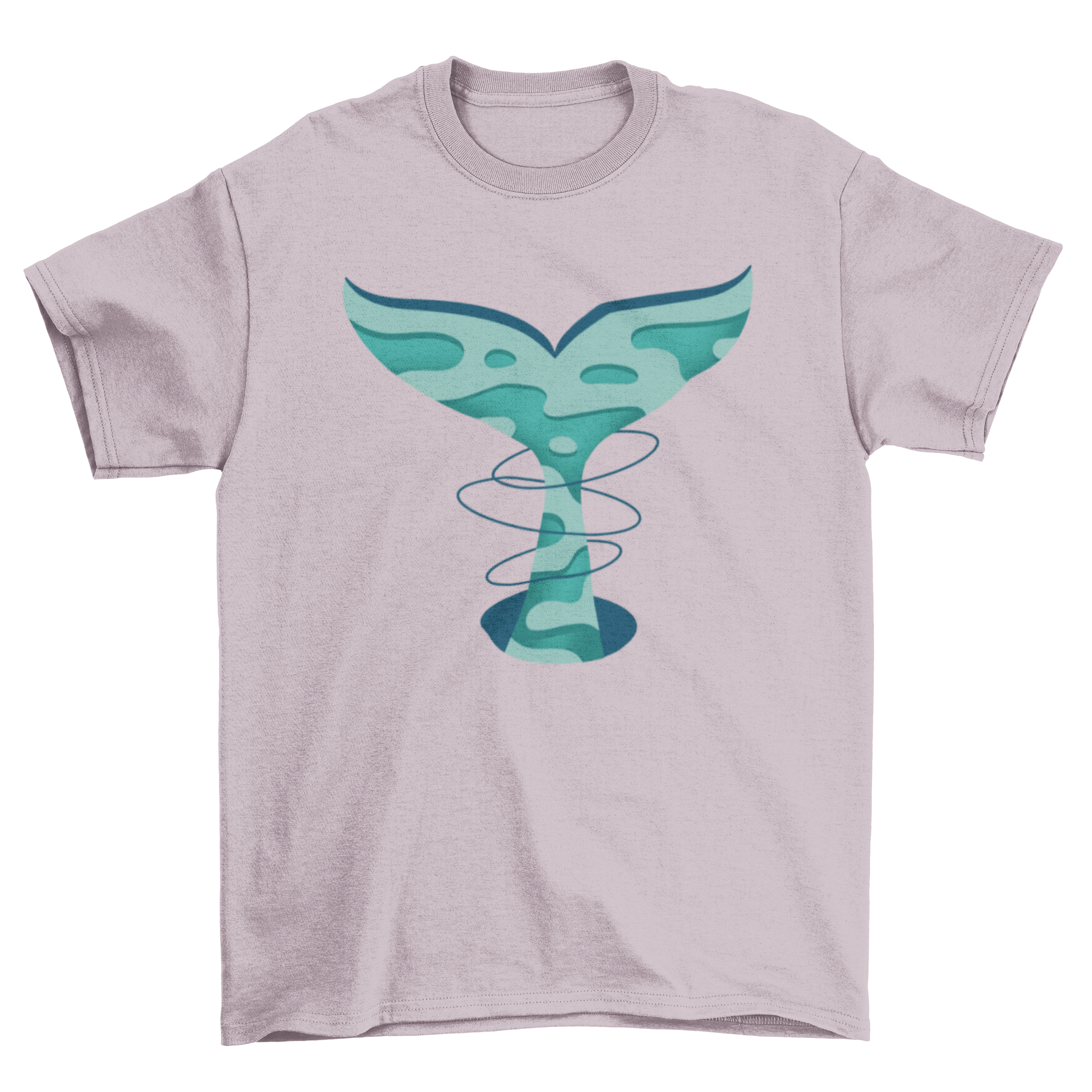 Incredible t-shirt featuring a whale tail in papercut style, showcasing intricate design and vibrant colors.