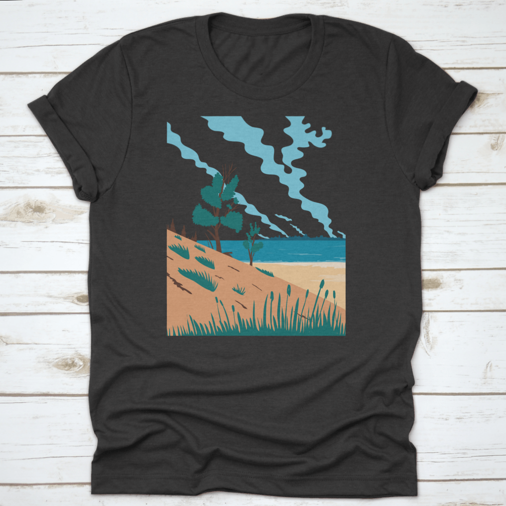 A comfortable t-shirt featuring the Indiana Dunes National Park design, made from 100% cotton with a classic fit.