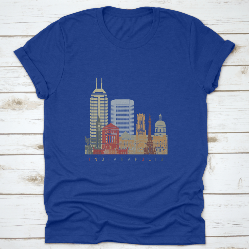 A beautifully designed Indianapolis Skyline Poster showcasing the city's iconic architecture in vibrant colors.