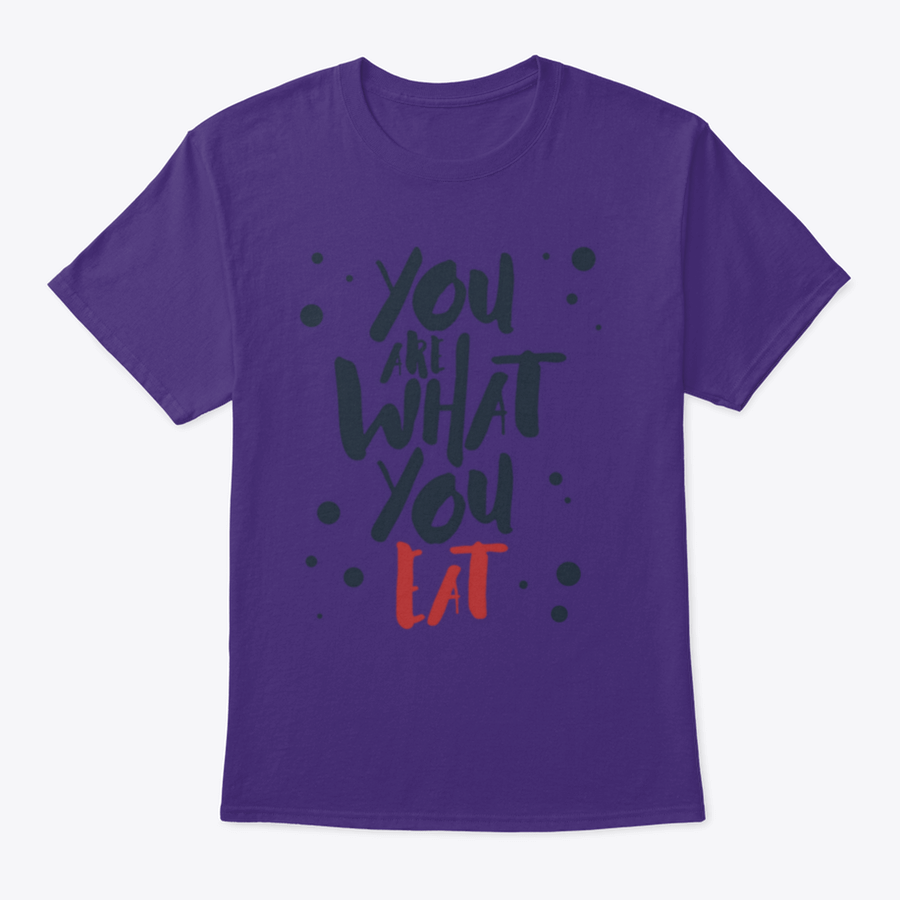 Inspirational T-shirt featuring red and black vector lettering on a white background, made from 100% cotton.