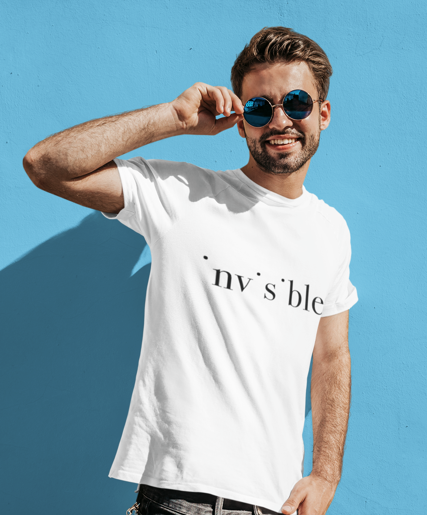 Invisible unisex t-shirt in various colors, showcasing its classic design and quality fabric.