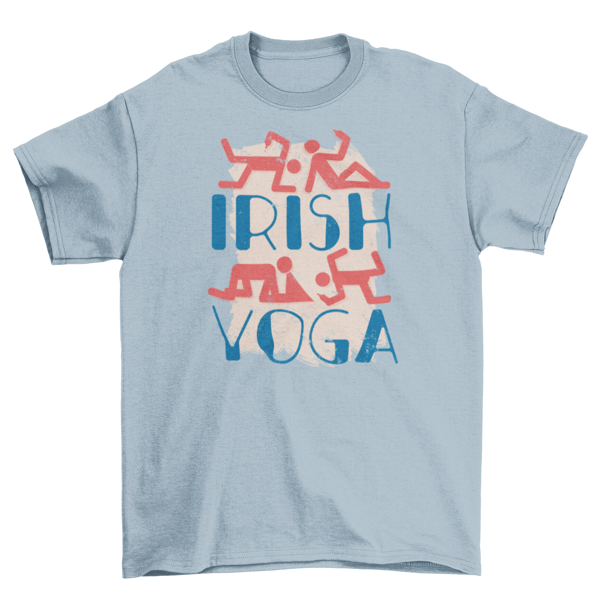 Irish yoga t-shirt featuring funny drunk silhouettes and caption.