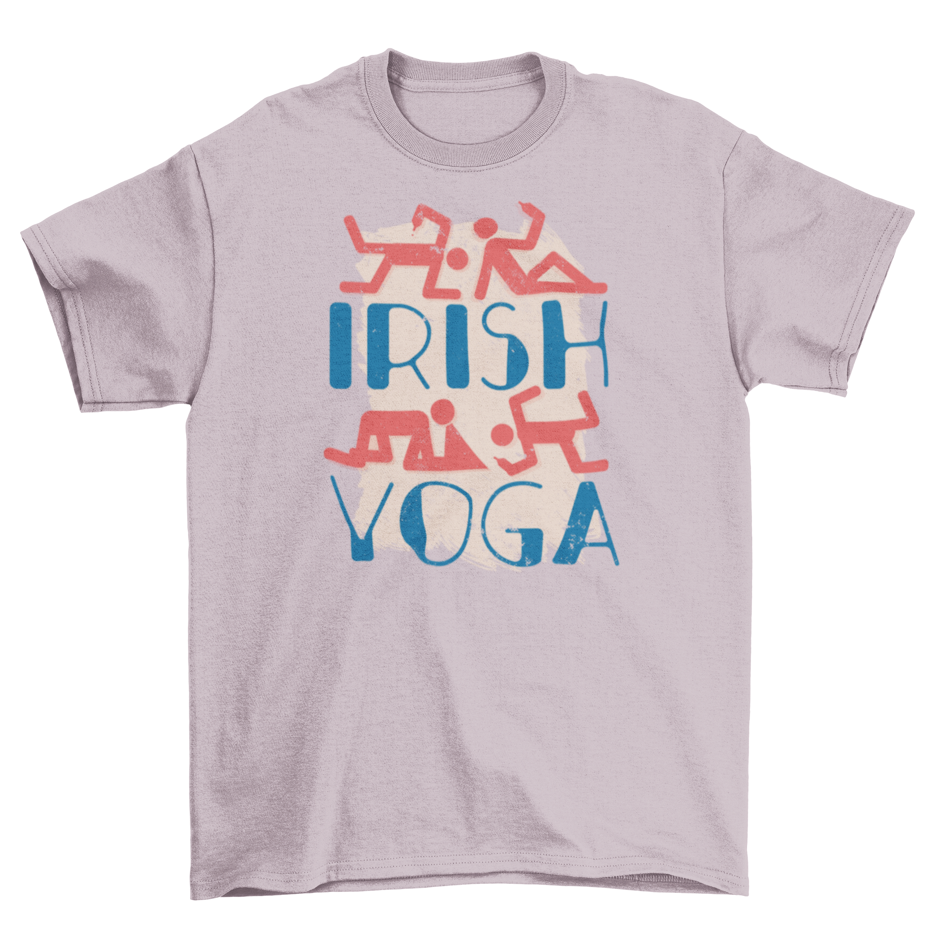 Irish yoga t-shirt featuring funny drunk silhouettes and caption.