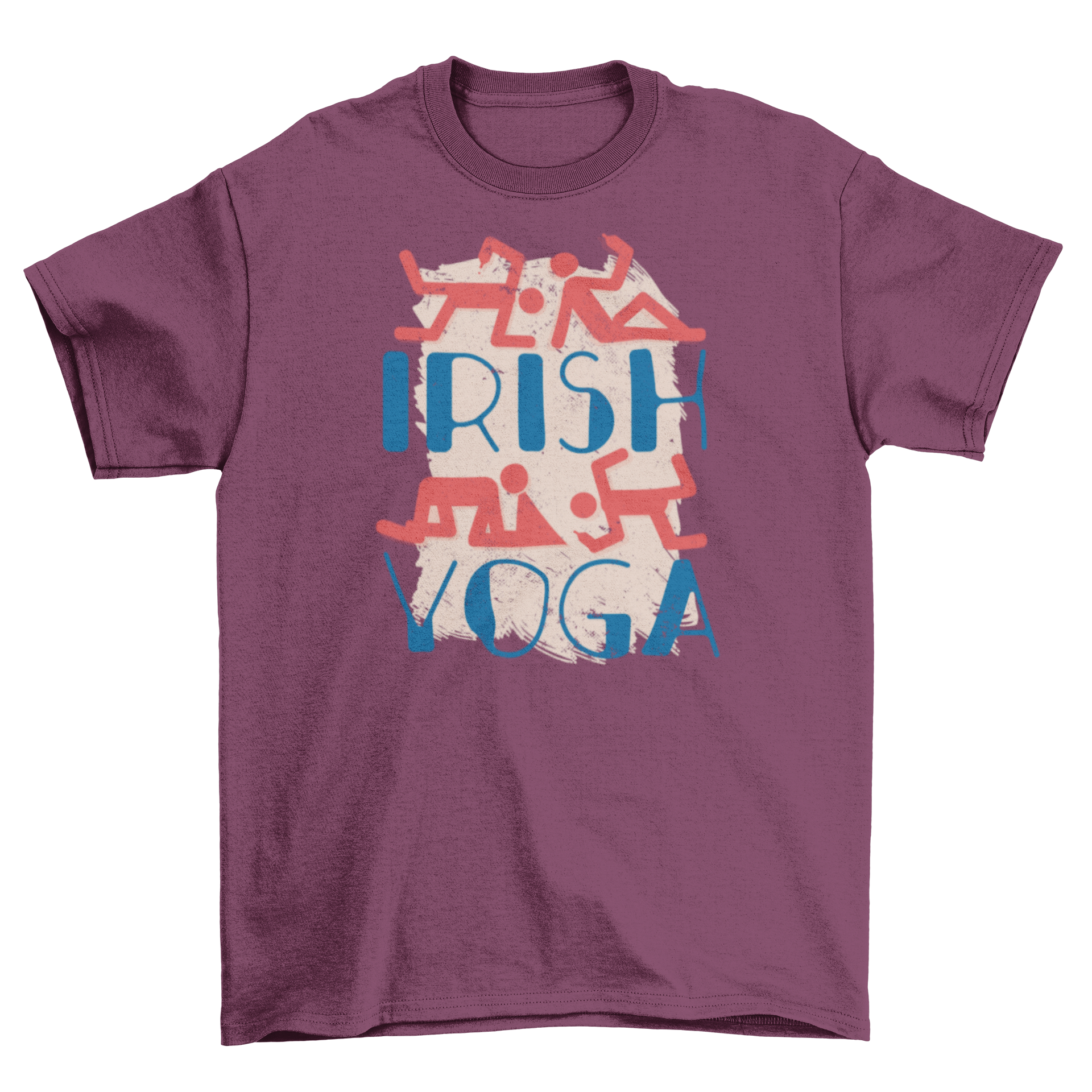 Irish yoga t-shirt featuring funny drunk silhouettes and caption.