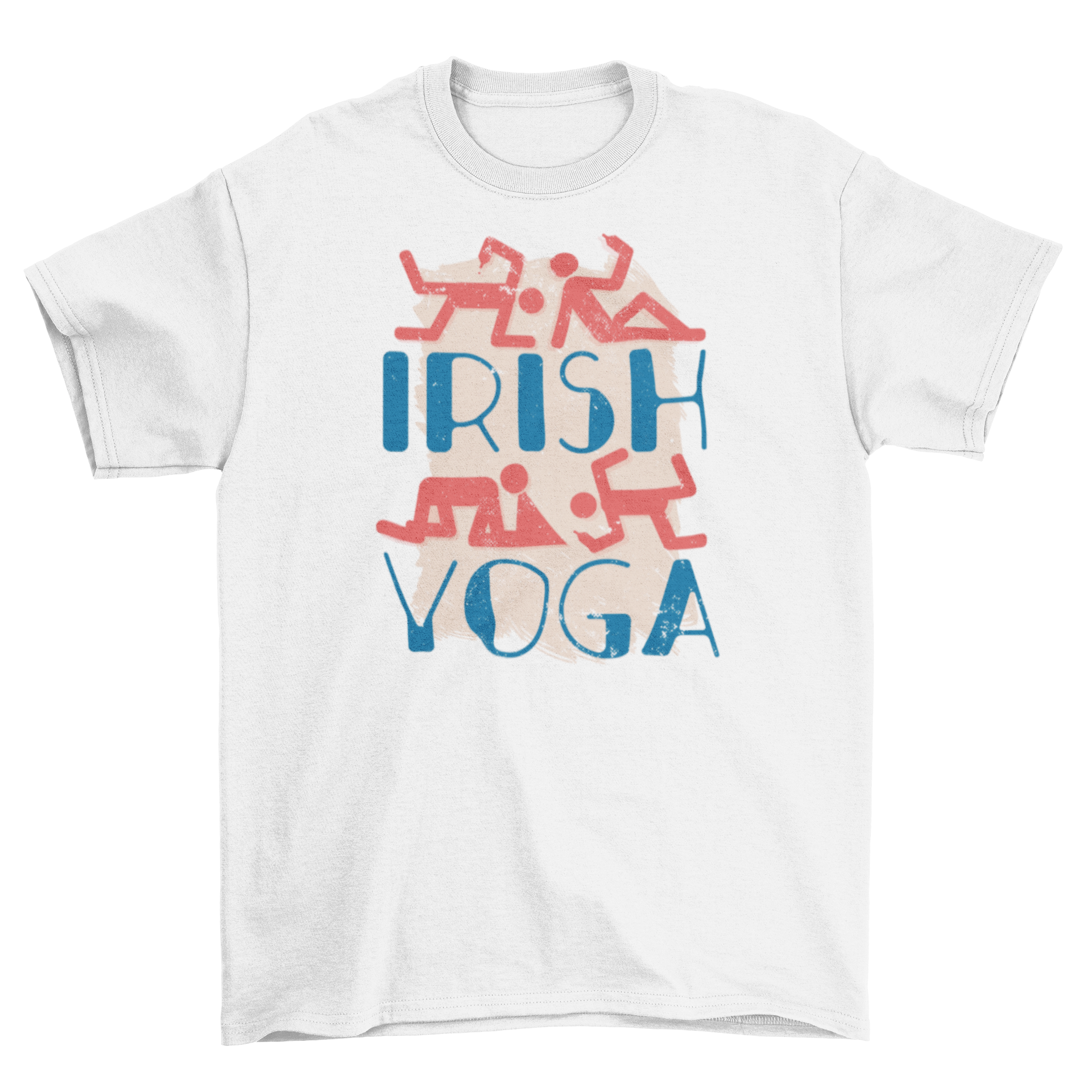 Irish yoga t-shirt featuring funny drunk silhouettes and caption.