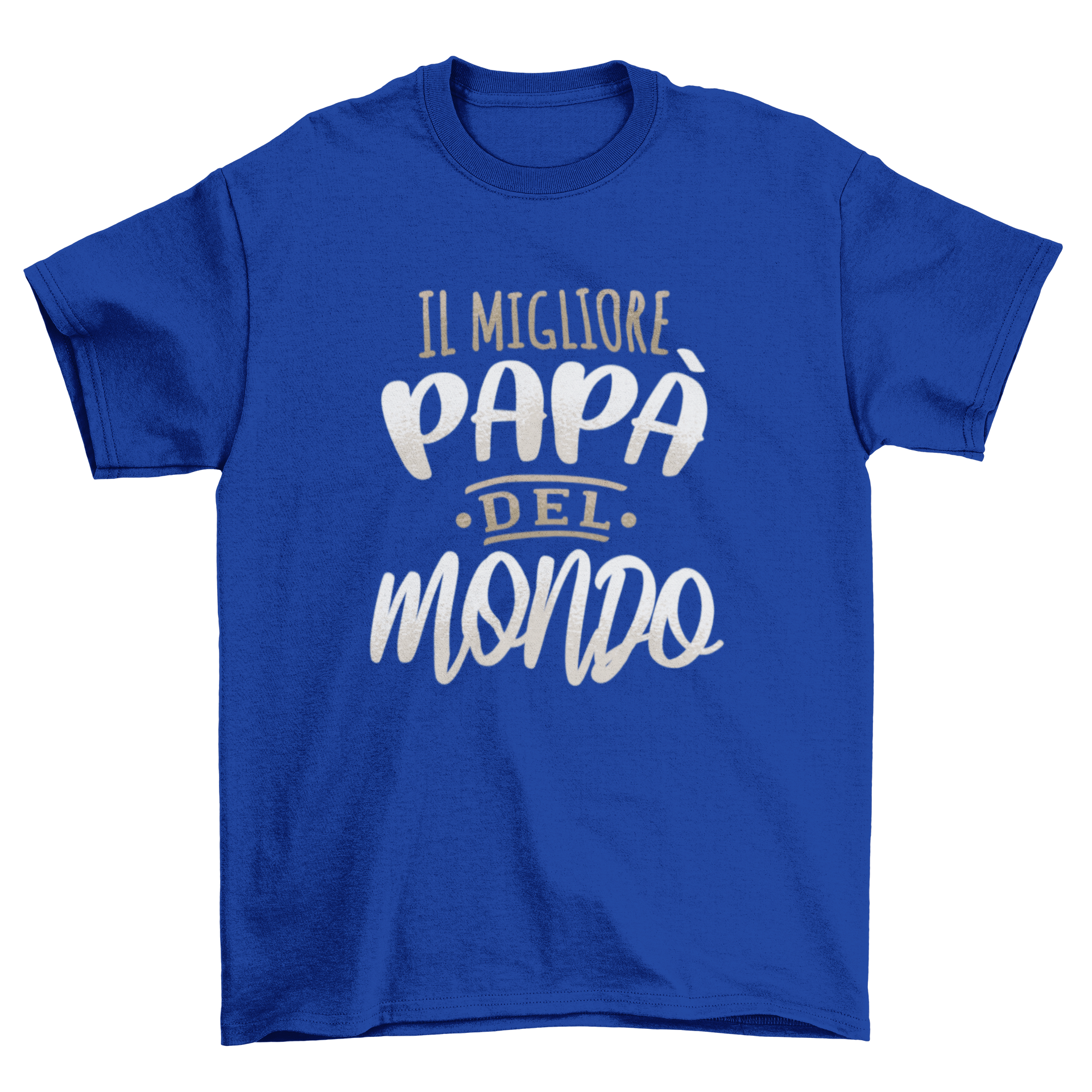 Italian Best Father T-shirt featuring 'Il migliore papa del mondo' lettering in bold, stylish font.