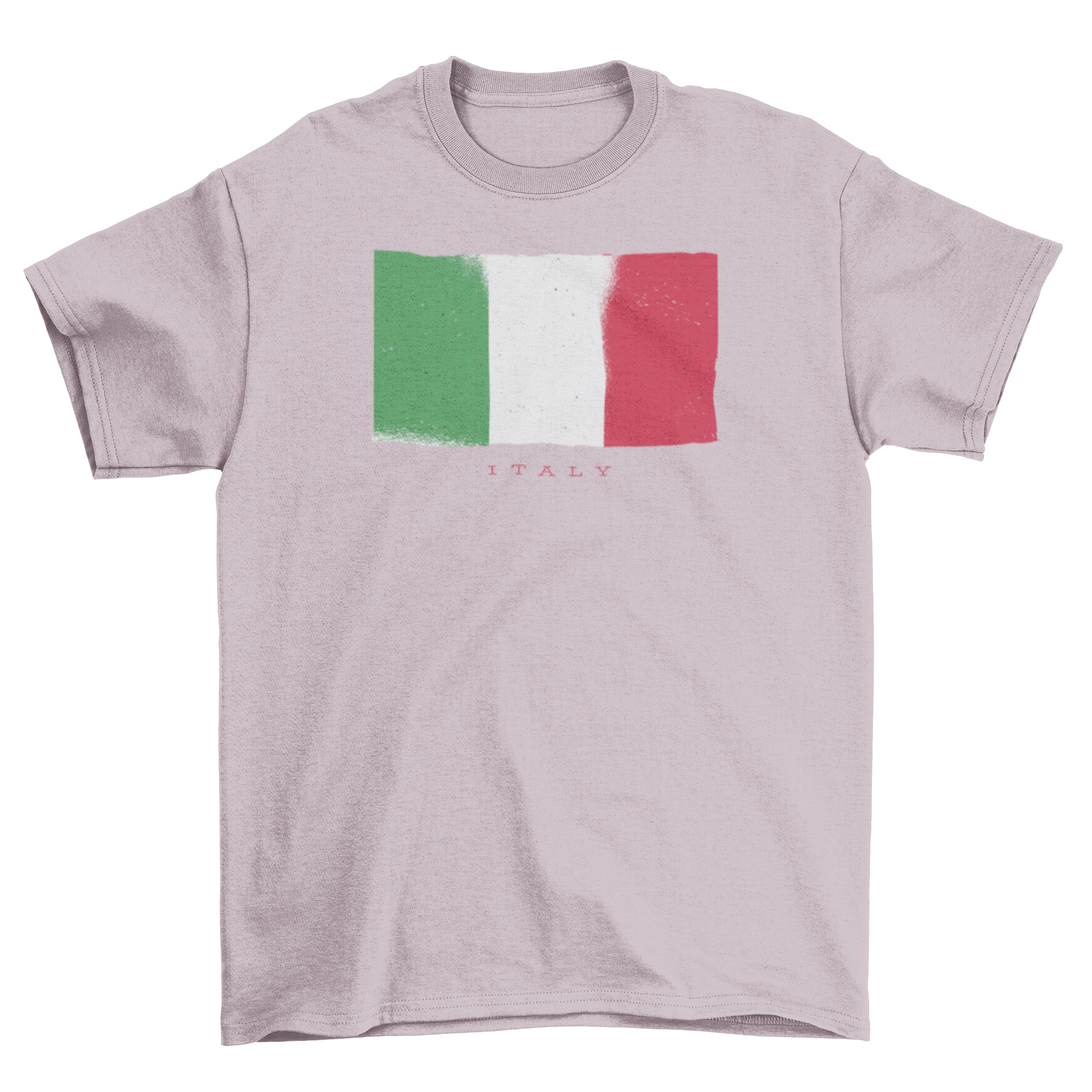 A stylish T-shirt featuring a grunge design of the Italy flag, perfect for casual wear.