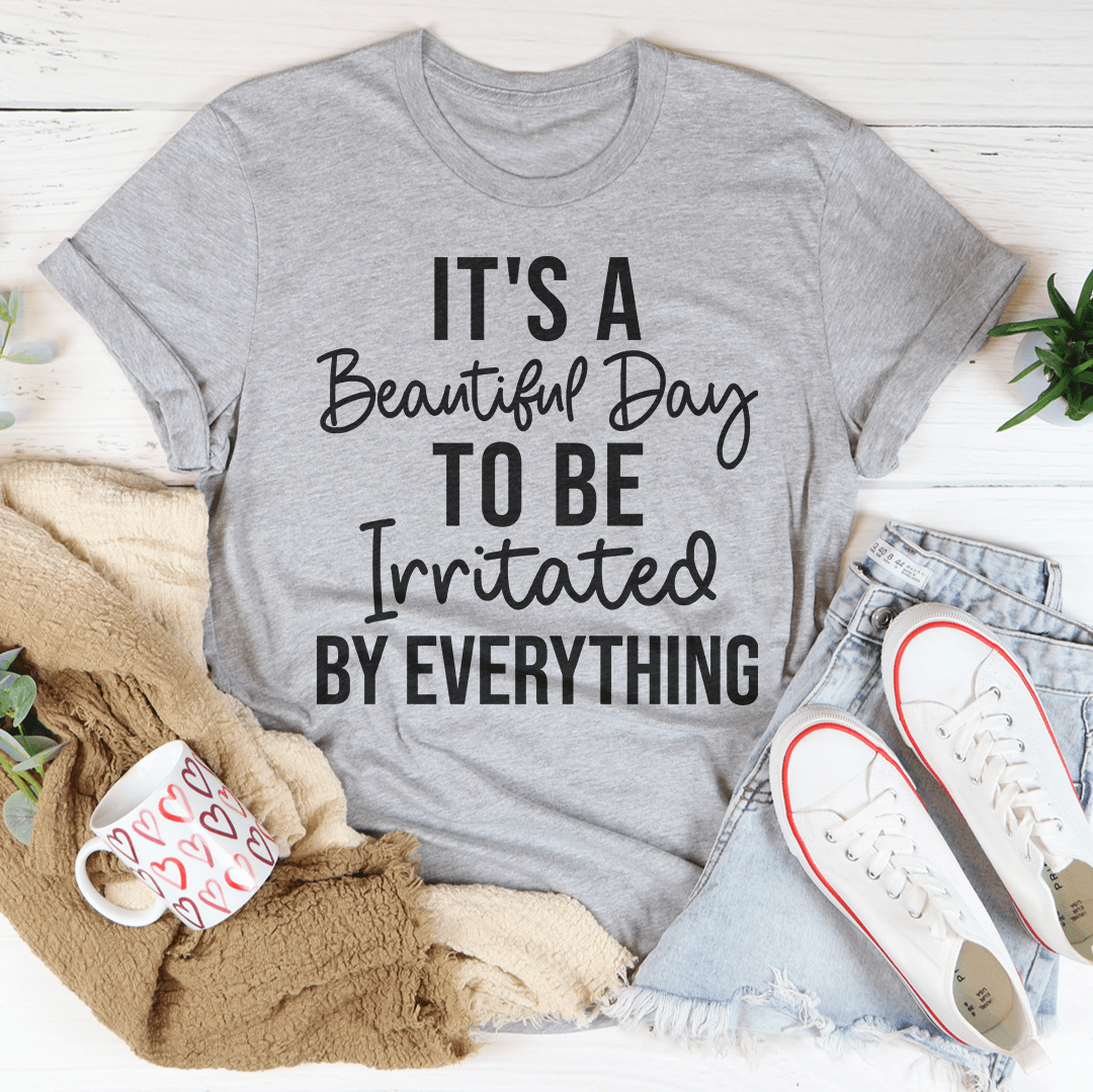 A stylish It's A Beautiful Day T-Shirt made from soft ring-spun cotton, featuring double stitching for durability.