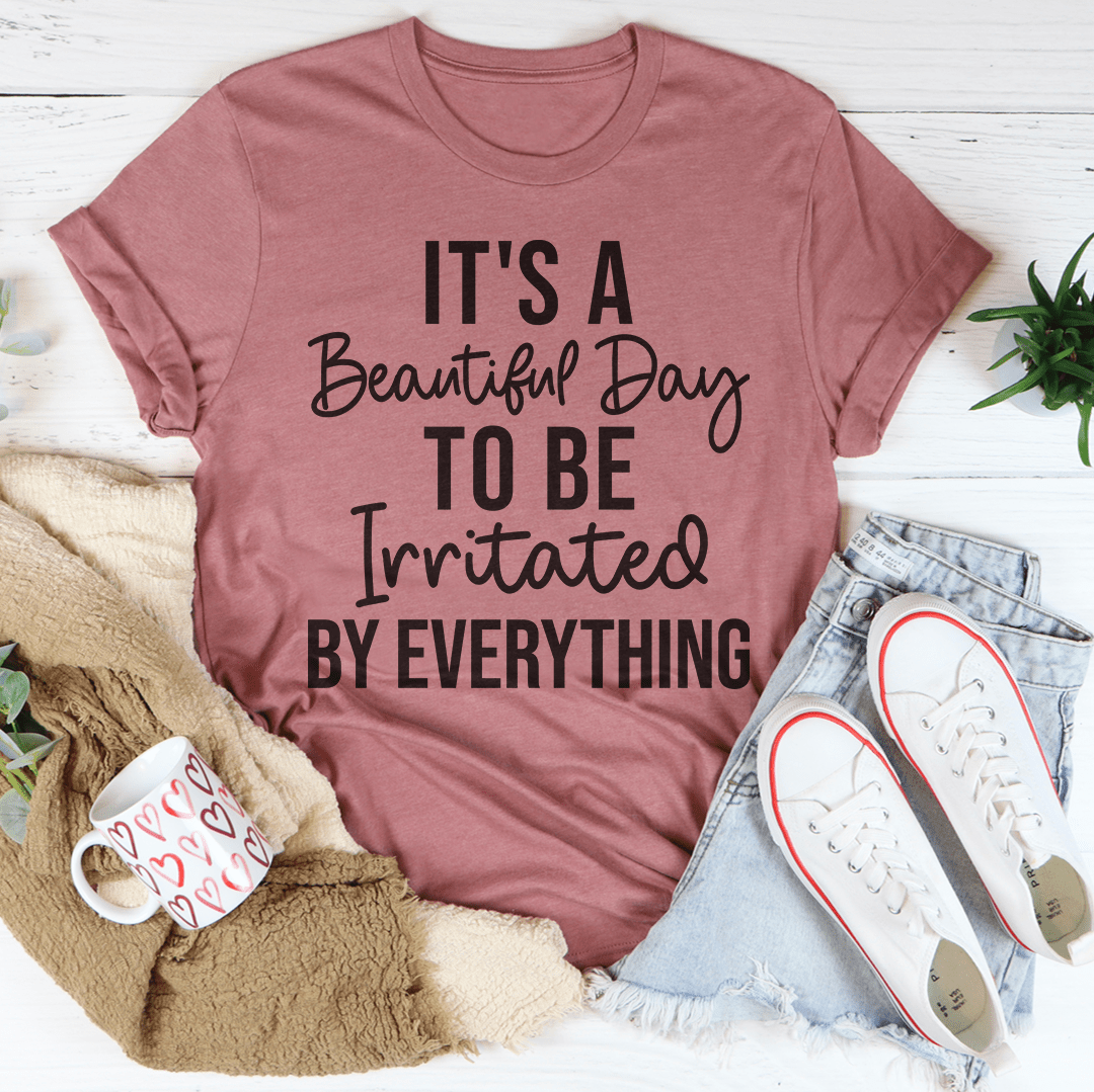 A stylish It's A Beautiful Day T-Shirt made from soft ring-spun cotton, featuring double stitching for durability.