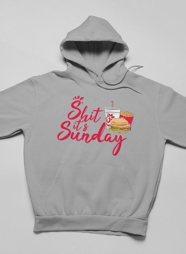 A cozy It's Sunday Hoodie featuring unique designs by top artists, made from a warm cotton/poly fleece blend.