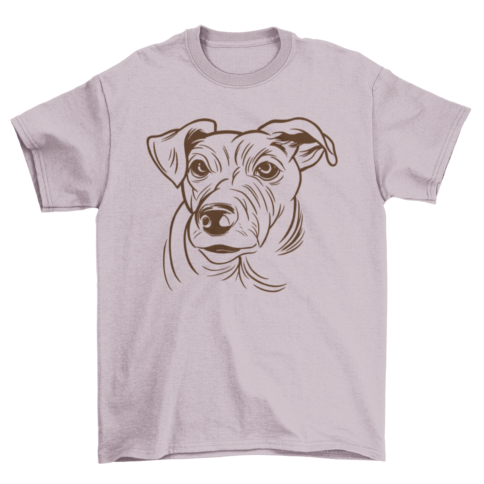 A stylish t-shirt featuring the outline design of a Jack Russell Terrier dog, perfect for dog lovers.