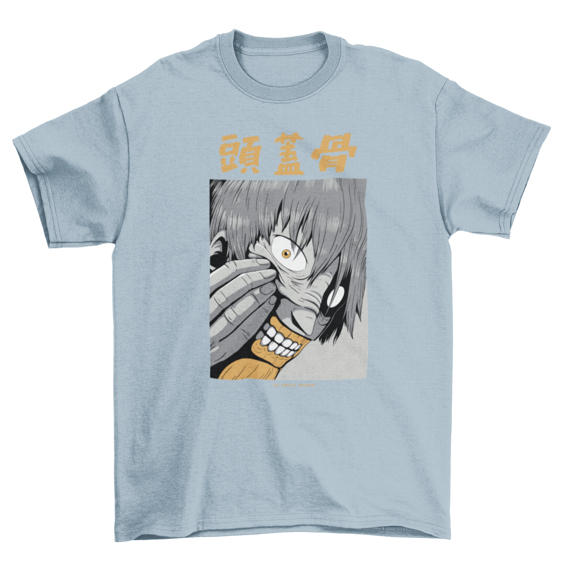 Japanese Dark Creepy Horror anime monster T-shirt featuring a spooky design perfect for Halloween.