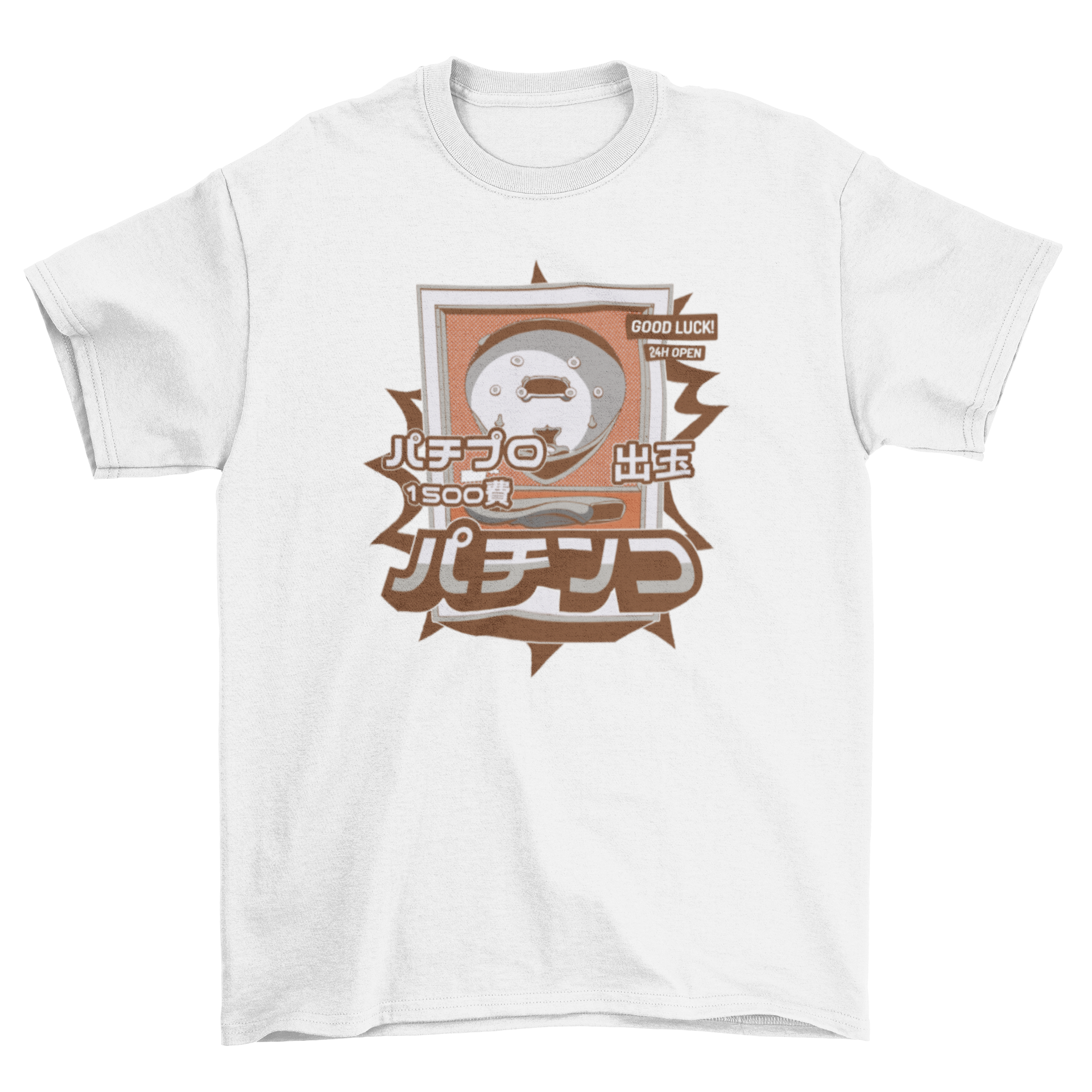 Japanese slot machine prize casino retro t-shirt featuring vibrant graphics and a stylish design.