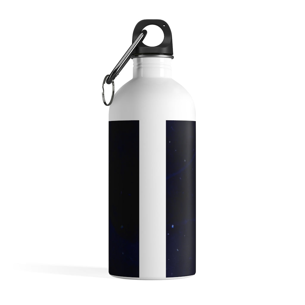 Jellyfish Stainless Steel Water Bottle with a vibrant print and plastic screw top, featuring a carabiner and keychain ring.