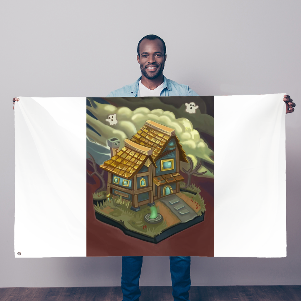 JohnsonKelly House Sublimation Flag, 5FT x 3FT, made from durable polyester fabric with vibrant colors and double-stitched edges.