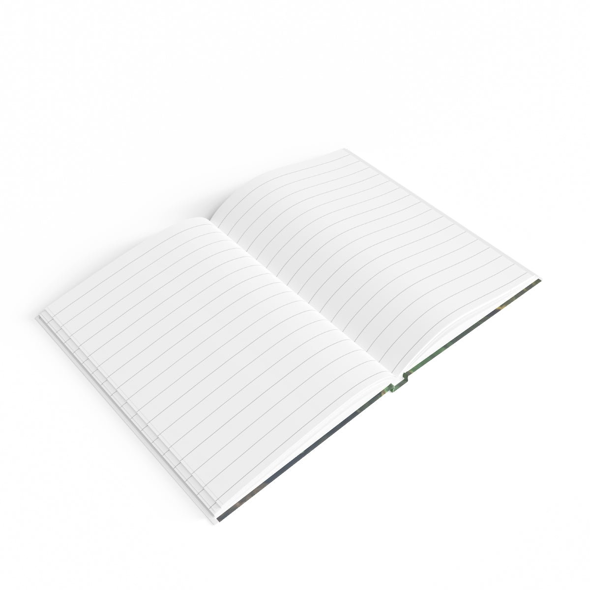 Hardcover journal with ruled lines and vibrant wraparound print, perfect for writers.