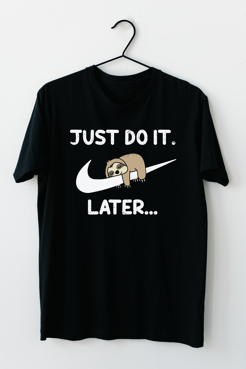 A stylish unisex Just Do It Later T-Shirt made from soft ring-spun cotton, showcasing a relaxed fit and modern design.