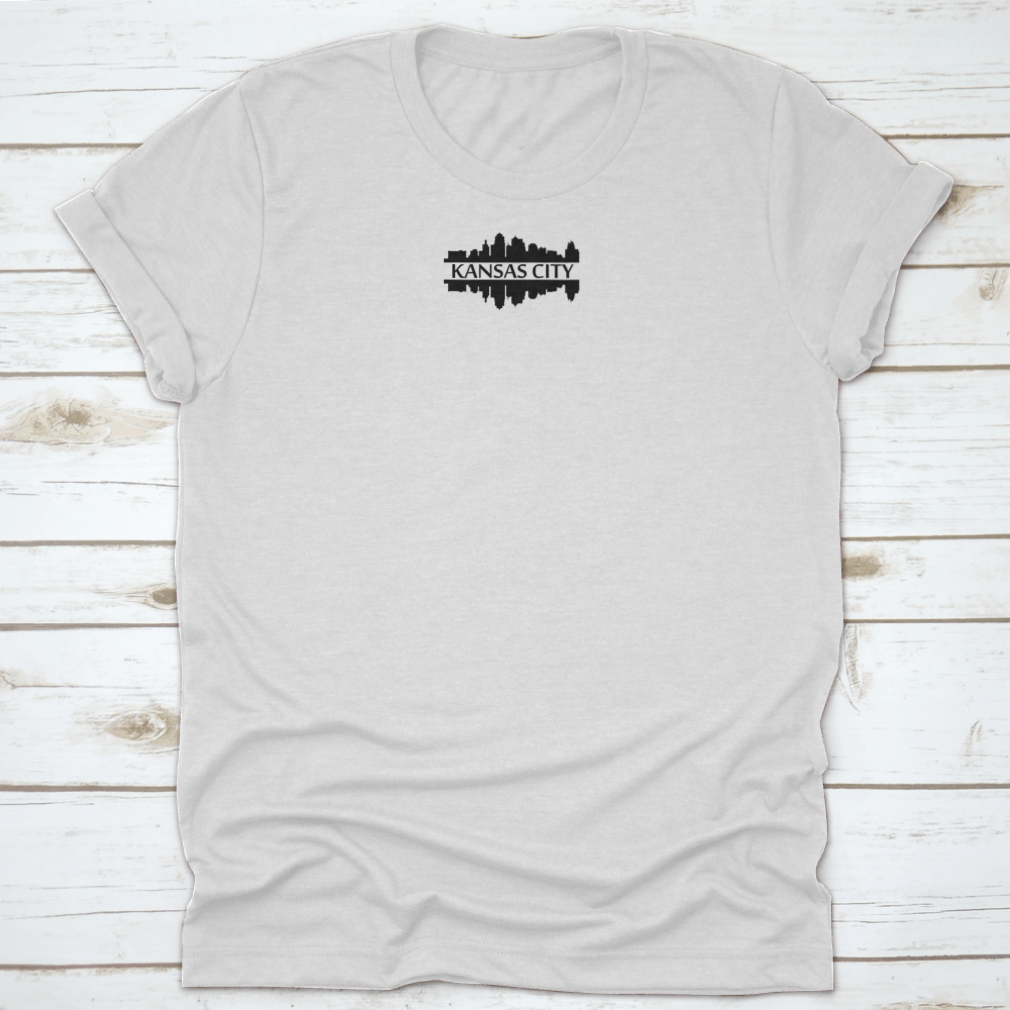 Kansas City Night Reflection Design t-shirt featuring a unique graphic, made from 100% cotton for comfort.