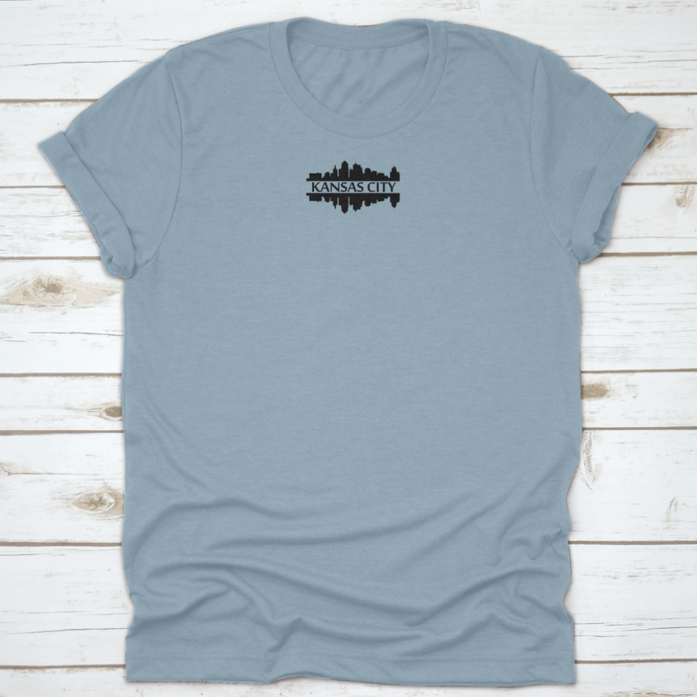 Kansas City Night Reflection Design t-shirt featuring a unique graphic, made from 100% cotton for comfort.