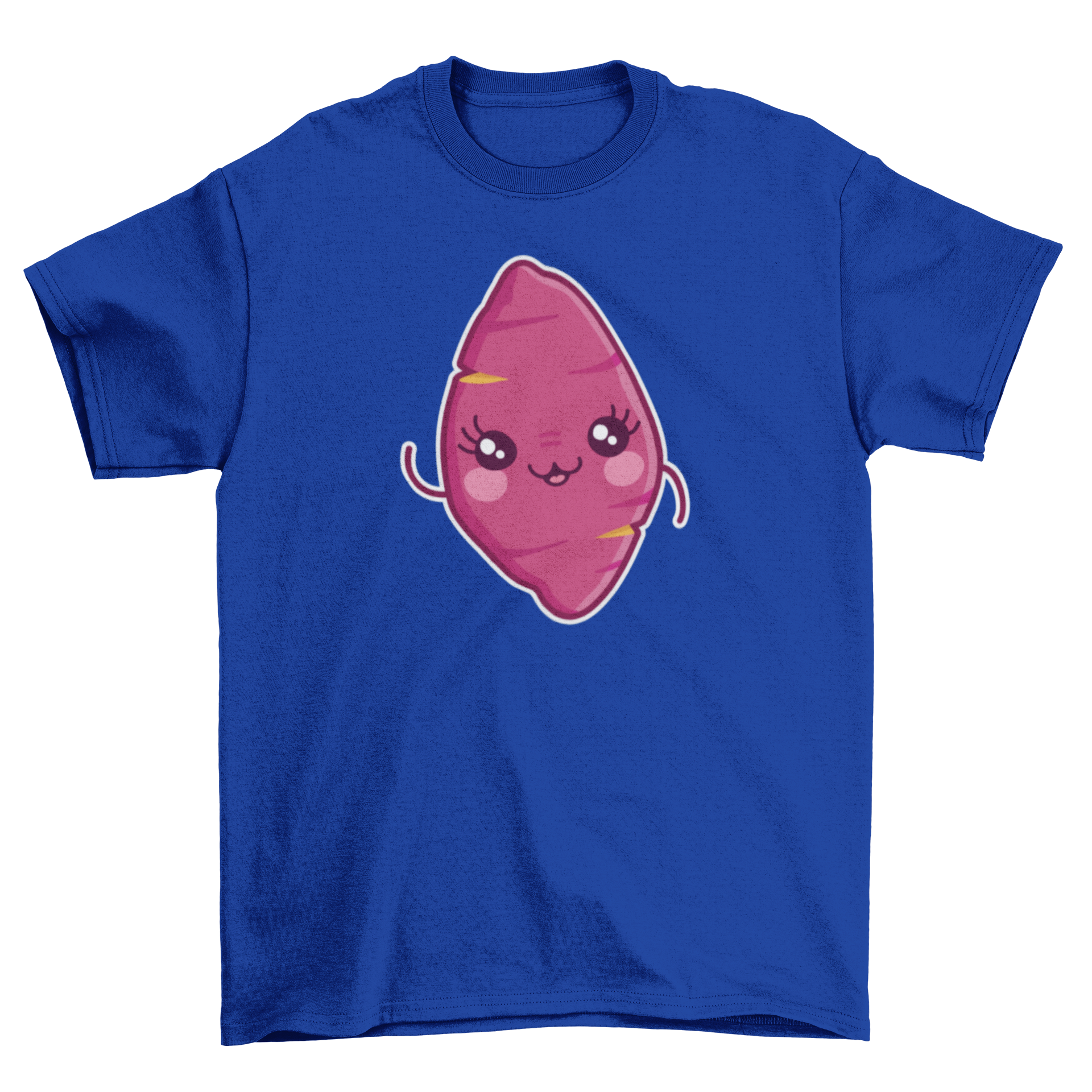 A cute Kawaii Sweet Potato T-shirt featuring an adorable sweet potato design in vibrant colors.