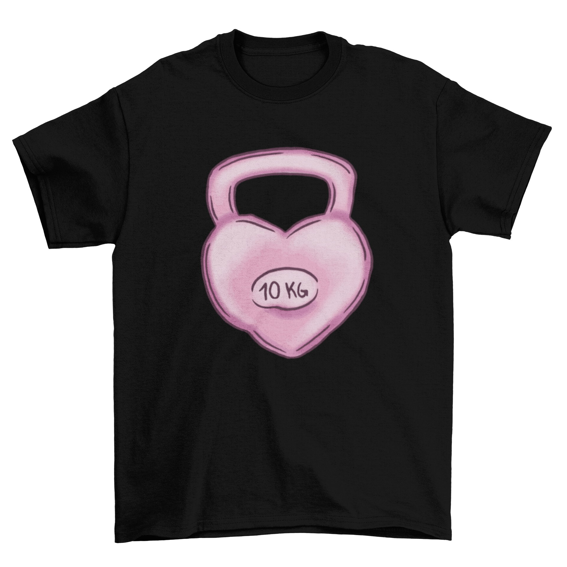 Kettlebell Heart T-Shirt featuring a heart-shaped kettlebell design on a soft fabric.