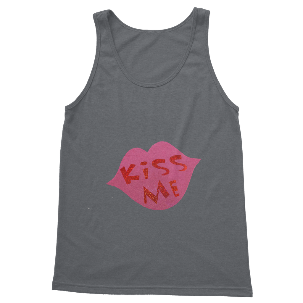 Kiss Me Classic Adult Vest Top in various colors, showcasing its unisex design and high-quality cotton fabric.