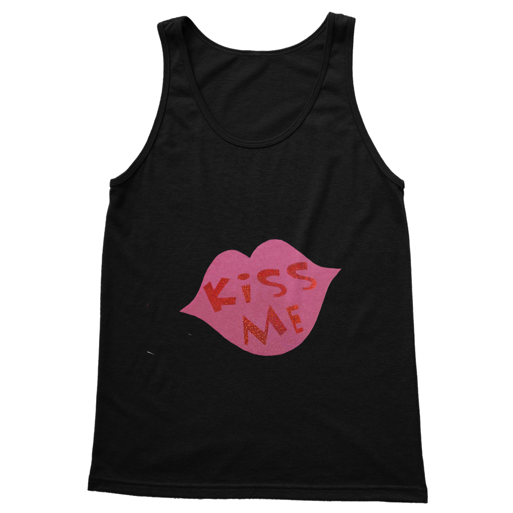 Kiss Me Classic Adult Vest Top in various colors, showcasing its unisex design and high-quality cotton fabric.